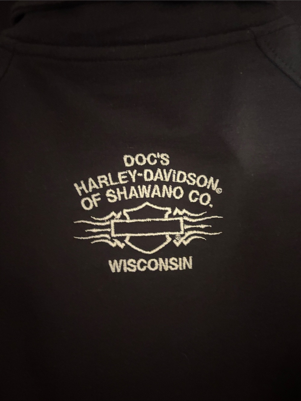 Harley-Davidson Black Jacket with White Trim and Orange Logo - Picture 3 of 4